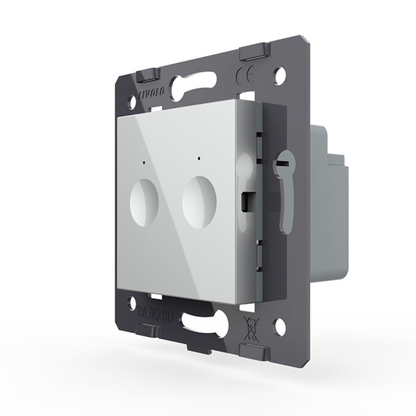 Двухклавишный сенсорный выключатель Module, цвет серый (механизм) Livolo