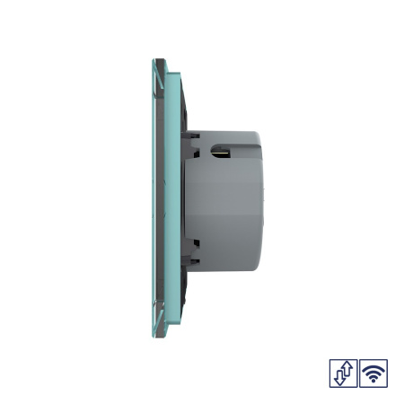 Сенсорный радиоуправляемый выключатель для жалюзи 2 клавиши 1 модуль Зеленый Livolo