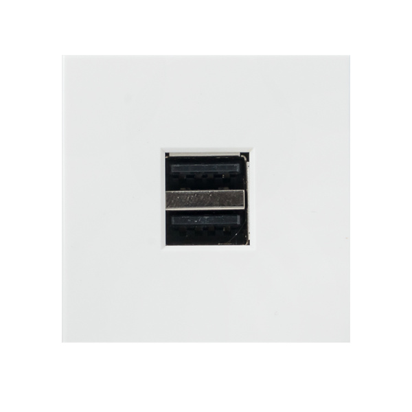 Розетка USB A+A, 2,1А, 2 гнезда, без индикатора EKF