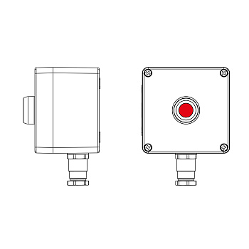 Взрывозащ. пост упр. из полиэстера CPE-P-03-(1xP1R(11))-1xKH2MHK(C)1Ex d e IIC Т5 Gb / Ex tb IIIC T95°C Db IP66 / КЗ DKC