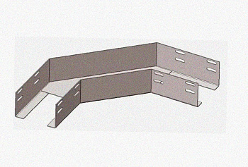 Лоток угловой замковый перфорированный КГЗ 200х60-90 УХЛ1 поворот на 90, горячее цинкование, S1,0