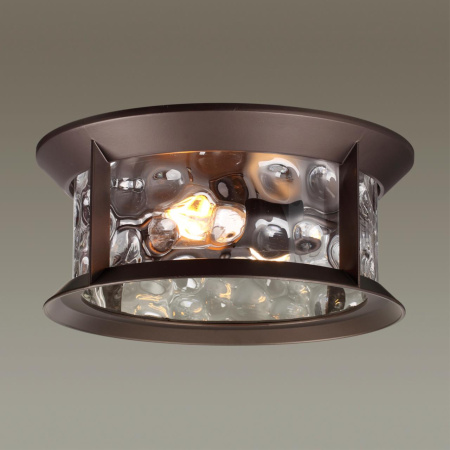 Ландшафтный потолочный св-к E27 2*60W IP44 MAVRET темно-коричневый/стекло ODEON LIGHT