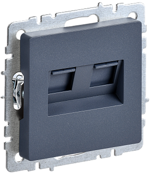 BRITE Розетка двойная RJ11+RJ45 кат.5E РК/Т12-БрМ маренго IEK