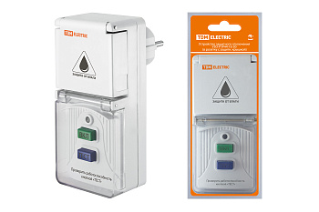 Выкл. дифф. тока УЗО-Р-IP44-16-30 (в розетку с защ. крышк.) 16А 30мА IP44 TDM