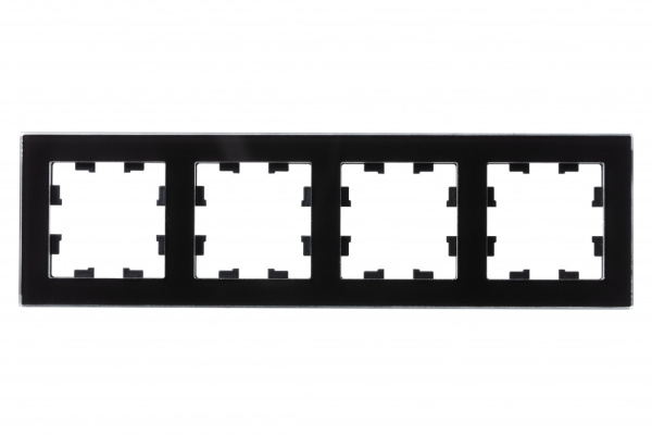 ATLASDESIGN NATURE Рамка горизонт/вертик 4 пост . органическое стекло черный IP20 Schneider Electric