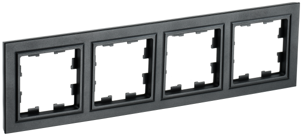 BRITE Рамка 4-местная РУ-4-БрЧ черный IEK