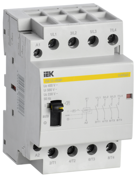 Контактор модульный с ручным управлением КМ25-40МР AC KARAT IEK