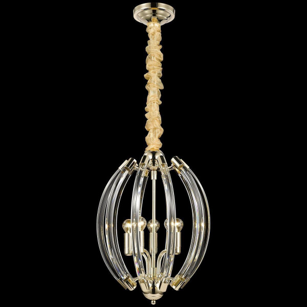 Светильник подвесной Золото/Прозрачный E14 5*40Вт WE149.05.303 WERTMARK