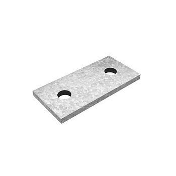 Пластина 2 отверстия для СТРАТ профиля, толщ. 5,0 мм, гор. цинк Ostec