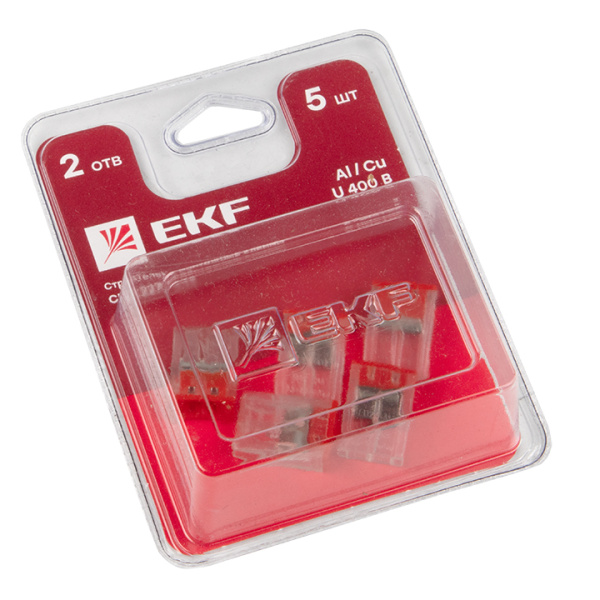 Строительно-монтажная клемма СМК 2273-242 (с пастой) 2 отверстия 0,5-2,5 мм2 блистер (5шт) PROxima EKF