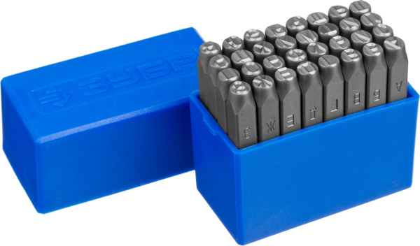 Клейма буквенные кириллица, шрифт 6мм ЗУБР