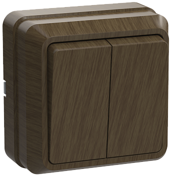 Выключатель 2-клавишный ОУ ВС20-2-0-ОД 10А ОКТАВА дуб IEK