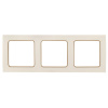 Стокгольм Рамка 3-местная белая с линией цвета шампань EKF