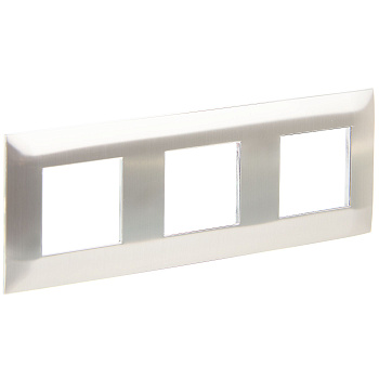 SKANDY Рамка 3-местная SK-F33N металл никель IEK