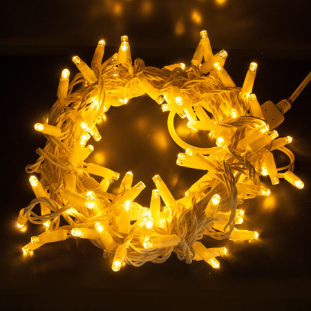 Гирлянда нить с мерцанием 10м IP65 (400-101 теплый белый) Eurosvet