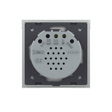 Сенсорный выключатель Quadro 1 клавиша 1 пост Серый Livolo