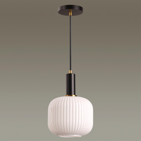 Подвес E27 1*60W 220V MERLIN черный,белый,стекло LUMION