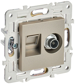 SKANDY Розетка двойная TV+RJ11 SK-A16Sh шампань IEK SKANDY Розетка двойная TV+RJ11 SK-A16Sh шампань IEK