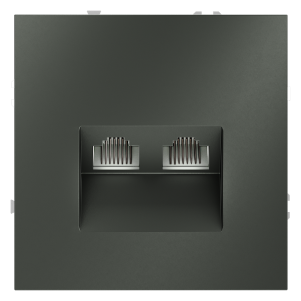 Розетка компьютерная встраиваемая Voltum S70 двойная RJ45+RJ45 КАТ.6, (титан) Розетка компьютерная встраиваемая Voltum S70 двойная RJ45+RJ45 КАТ.6, (титан)