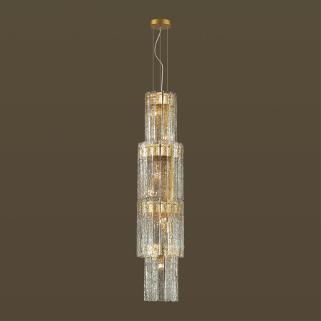 Люстра E14 7*40W MERKALE матов.золотой/прозрачный/стекло/ ODEON LIGHT