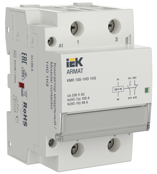 Контактор модульный KMR 100А 230В AC 1НО 1НЗ ARMAT IEK
