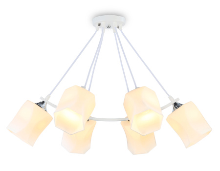 Светильник подвесной TR303159/6 WH/CH/FR белый/хром/белый матовый E27/6 max 40W D670*410 Ambrella Light