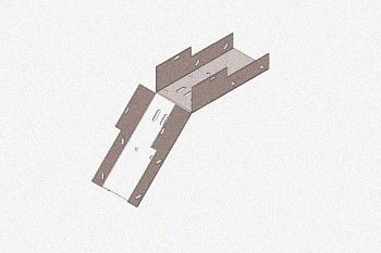 Лоток замковый глухой КСЗГ 100х50-45 УХЛ1 для поворота трассы вниз на 45, горячее цинкование, S1,5