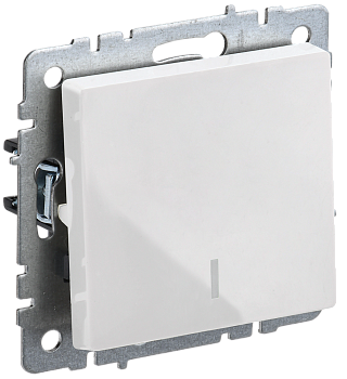 BRITE Выключатель 1-клавишный с индикацией 10А ВС10-1-1-БрБ белый IEK