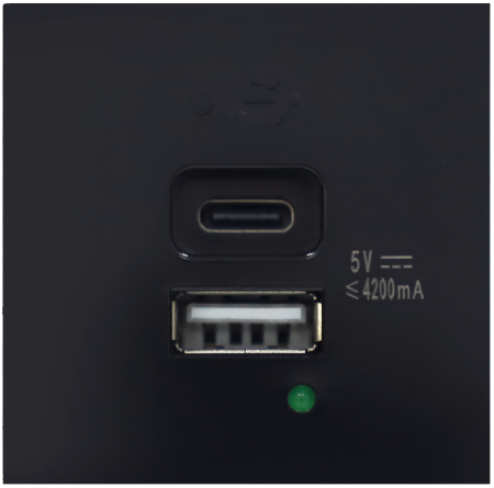 Donel USB зарядное устройство, 4.2A, Type A + C, 2 мод., черн. (45х45мм)