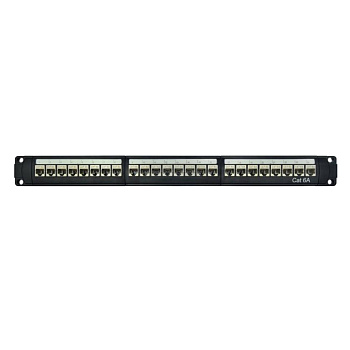 Патч-панель модульная 19", 1U,CAT6A, 24 порта RJ45, экранированная DKC