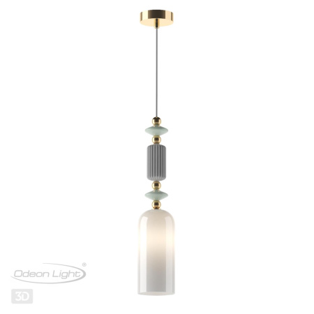 Подвес E14 1*40W CANDY золото/разноцветн./керамика/стекло B ODEON LIGHT