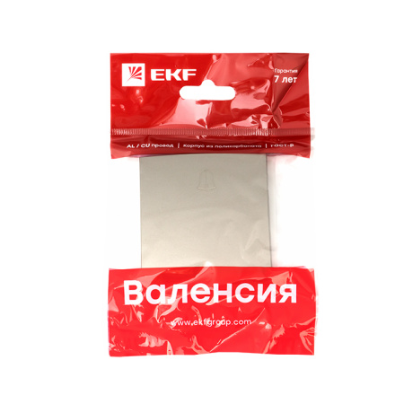 Валенсия Лицевая панель кнопки звонка 10А кашемир EKF