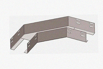 Лоток угловой глухой КГГ 400х50-135 УТ1,5 поворот на 135, горячее цинкование S1,5