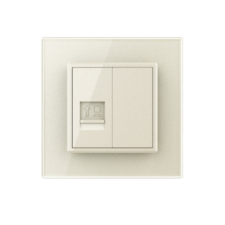 Розетка интернет одинарная RJ-45 кат.6 1 пост, цвет жемчужный Livolo