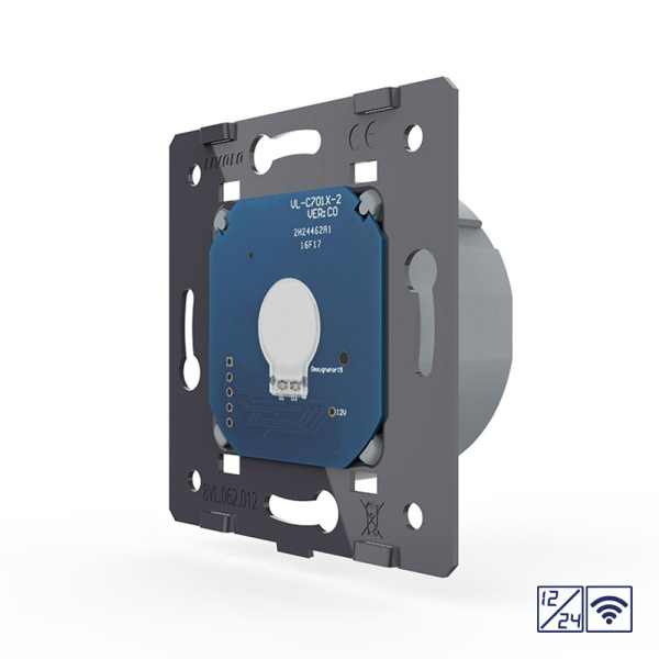 Одноклавишный сенсорный выключатель 12/24В с функцией радиоуправления (механизм) Livolo