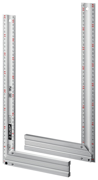 ЭКСПЕРТ 400 мм жесткий столярный угольник с усиленным алюминиевым полотном ЗУБР