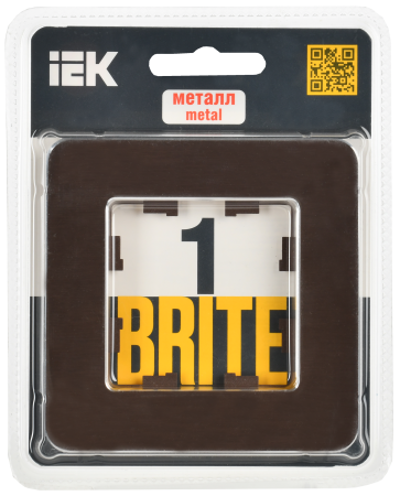 BRITE Рамка 1-мест. РУ-1-1-Бр металл коричн. RE AL IEK