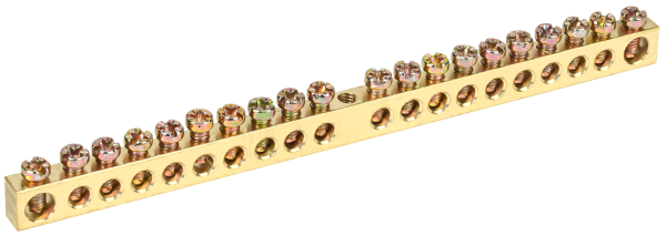 Шина PEN "земля-ноль" 6х9мм 20/1 (20групп/крепеж по центру) IEK