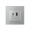 Розетка USB type C+A с блоком питания 36W Livolo 1 пост Серая VL-C7VUA18W.UC18W-2IP