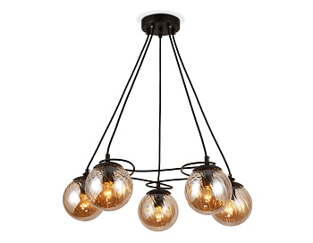 Подвесная люстра TR9022/5 BK/TI черный/янтарь E14 max 40W D560*800 Ambrella Light