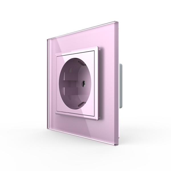 Розетка электрическая 16А 1 пост, цвет розовый Livolo Розетка электрическая 16А 1 пост, цвет розовый Livolo