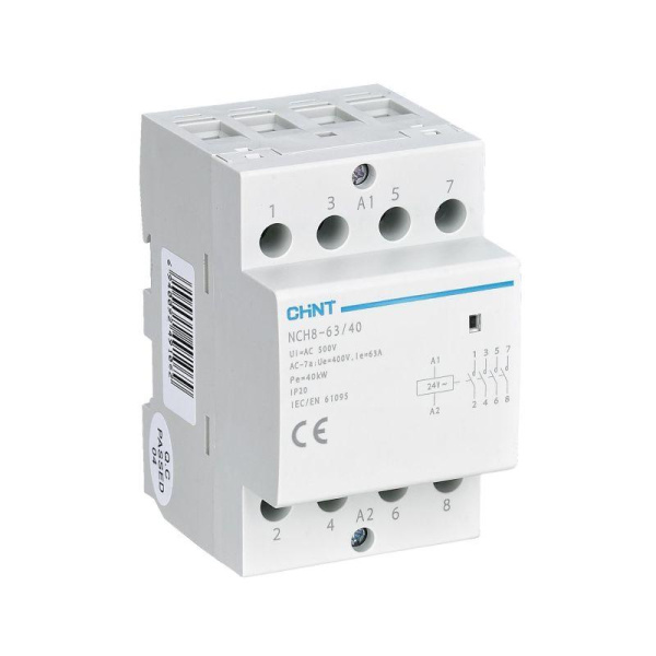 Контактор модульный NCH8-63/40 63A 4НО AC220/230В, 50Гц (R) CHINT