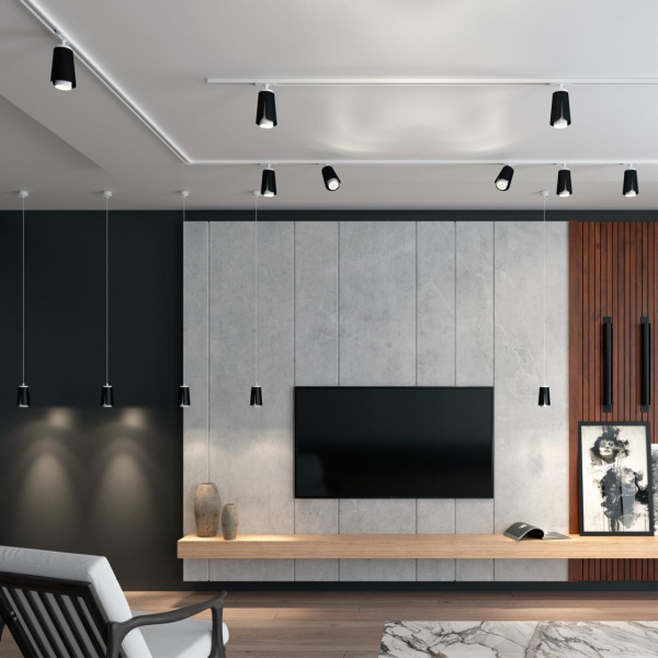 Св-к накл.,провод 2м IP20 GU10 9W 220V TULIP черный NOVOTECH