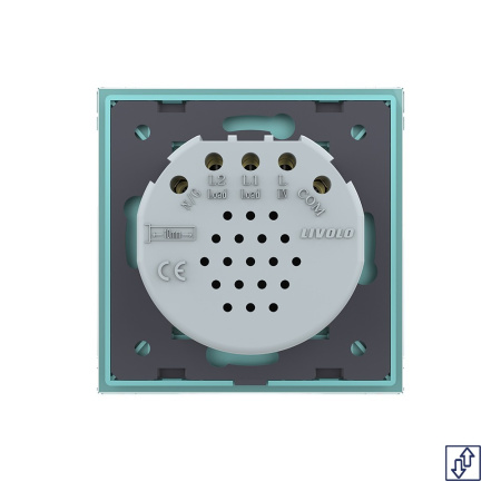 Сенсорный выключатель для жалюзи 2 клавиши 1 модуль Зеленый Livolo