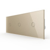 Сенсорный выключатель 3 клавиши (1-1-1), 3 поста, цвет шампань Livolo