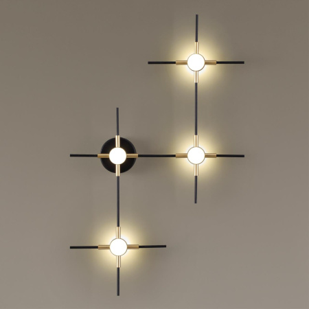 Настенный св-к LED 4000K 14W 220V COSTELLA золот/черн/металл ODEON LIGHT