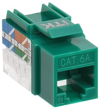 ITK Модуль Keystone Jack кат.6A UTP 110 IDC 90град зелёный