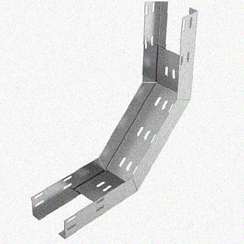 Лоток перфорированный КП 600х65-90 УХЛ2,5 для поворота трассы вверх на 90, оцинкованный лист S1,5