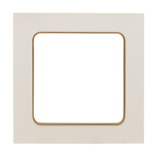Стокгольм Рамка 1-местная белая с линией цвета шампань EKF