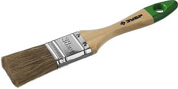 Кисть плоская "ЛАЗУРЬ-МАСТЕР", смешанная щетина, деревянная ручка, 38мм ЗУБР
